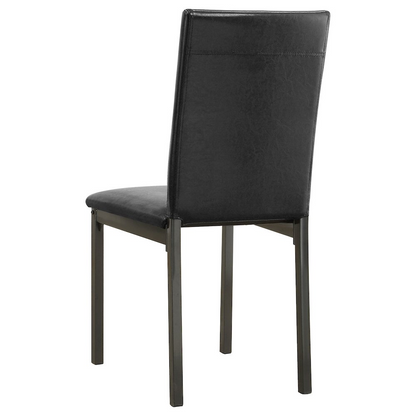Set of two black Garza upholstered dining side chairs by Start2Finish with padded seats and backrests, modern design for dining rooms.