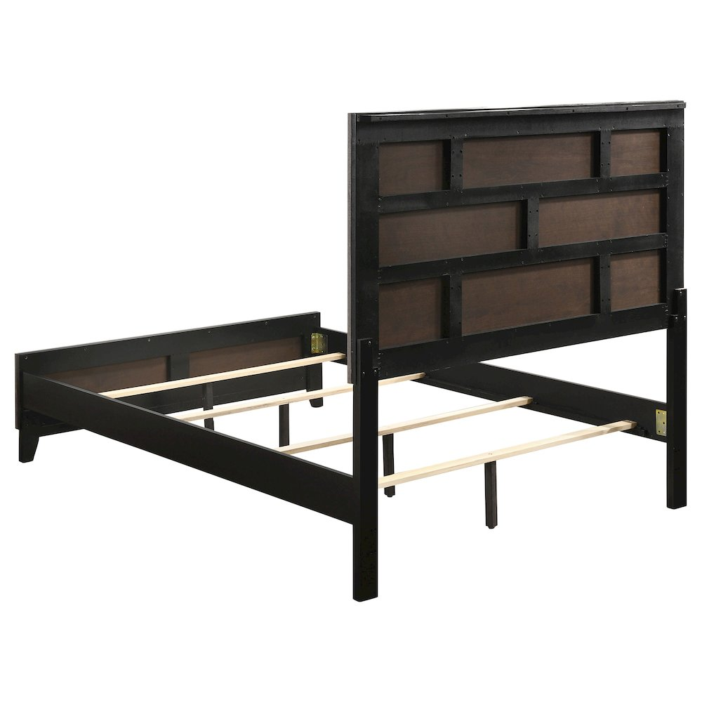 Start2Finish Watson 4-piece queen bedroom set in grey oak, including bed frame, nightstands, and dresser with modern design