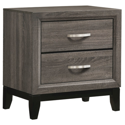 Watson 4-piece Queen bedroom set by Start2Finish, featuring a grey oak finish with a bed frame, dresser, and matching nightstands.