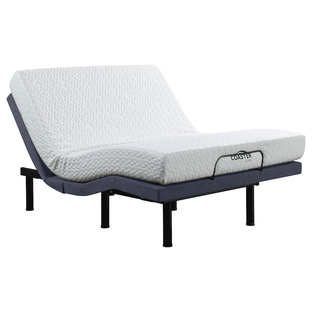 Start2Finish Clara California King adjustable bed base in grey and black with remote control and adjustable head and foot sections.