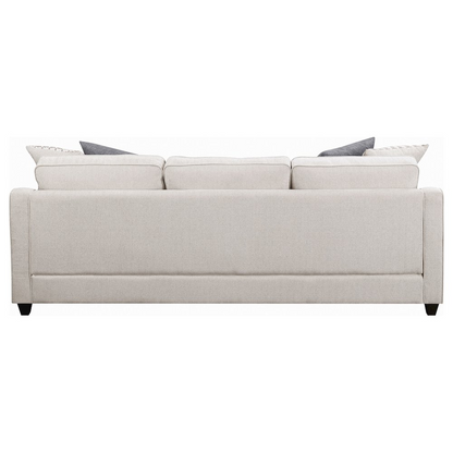 Start2Finish Mcloughlin upholstered sloped arm sectional sofa in platinum fabric, showing plush cushions and modern design.