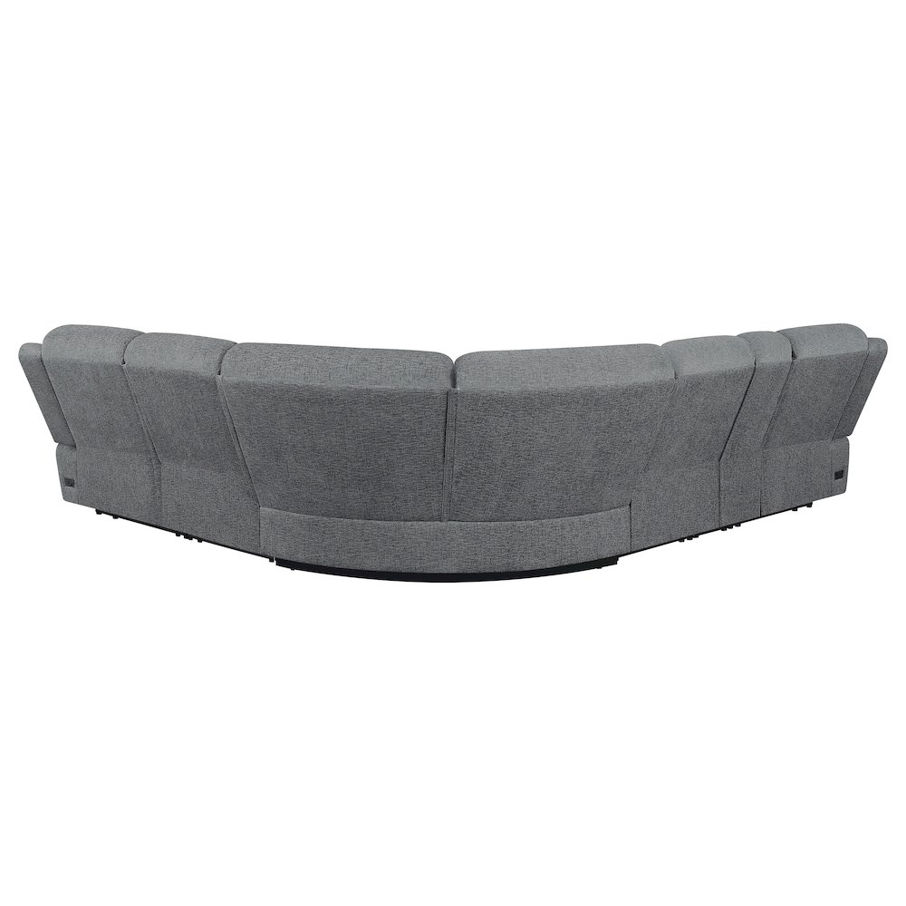Start2Finish Bahrain 6-piece charcoal modular power reclining sectional sofa with plush cushions and modern design.
