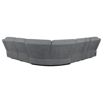 Start2Finish Bahrain 6-piece charcoal modular power reclining sectional sofa with plush cushions and modern design.