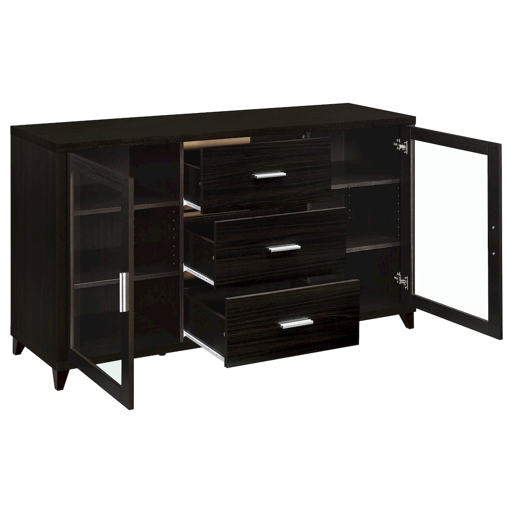 Lewes 2-door engineered wood TV stand in cappuccino with storage compartments, part of Start2Finish furniture collection.