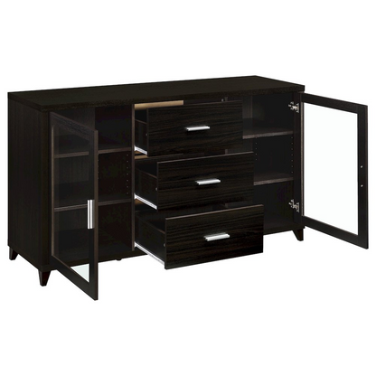 Lewes 2-door engineered wood TV stand in cappuccino with storage compartments, part of Start2Finish furniture collection.