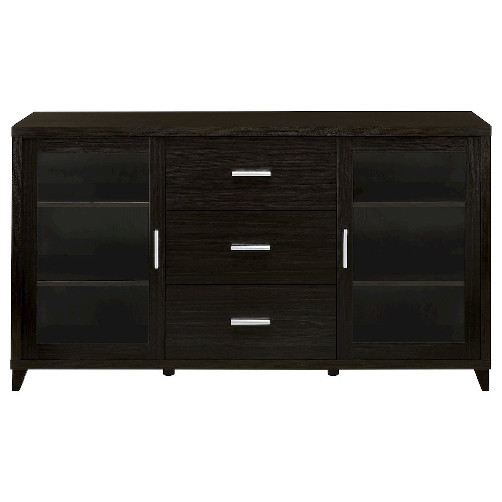 Lewes 2-door Engineered Wood TV stand in cappuccino finish, featuring a modern design with ample storage space.