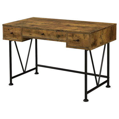 Start2Finish Analiese 2-piece computer desk and bookcase set in rustic nutmeg finish, featuring wood grain details and compact design.