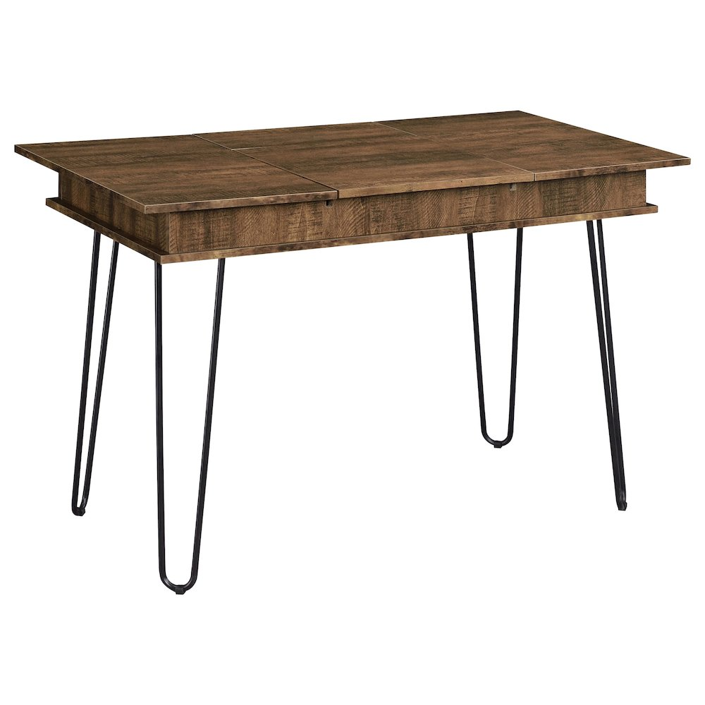 Start2Finish Sheeran 47-inch rustic amber writing desk with storage, featuring a sturdy wood finish and built-in compartments.