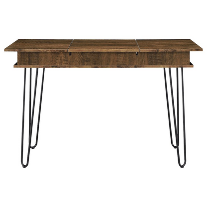 Start2Finish Sheeran 47-inch rustic amber writing desk with storage, featuring a wood finish and functional drawers.