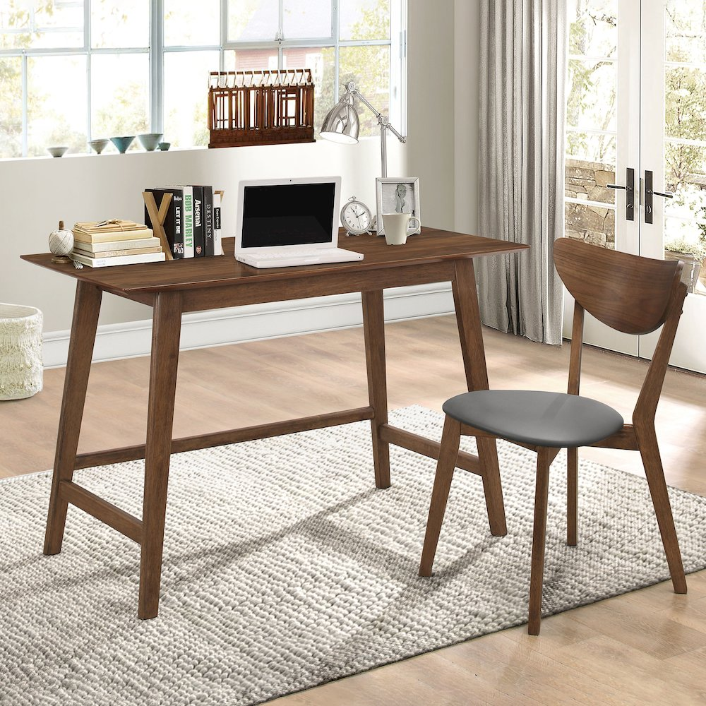 Walnut Karri 2-piece home office desk and chair set by Start2Finish, featuring a spacious computer desk and ergonomic chair.