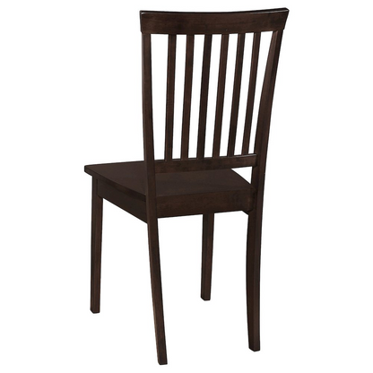 Start2Finish Gomez 5-piece rectangular dining table set in cappuccino finish with matching chairs, showcasing a modern dining room style.