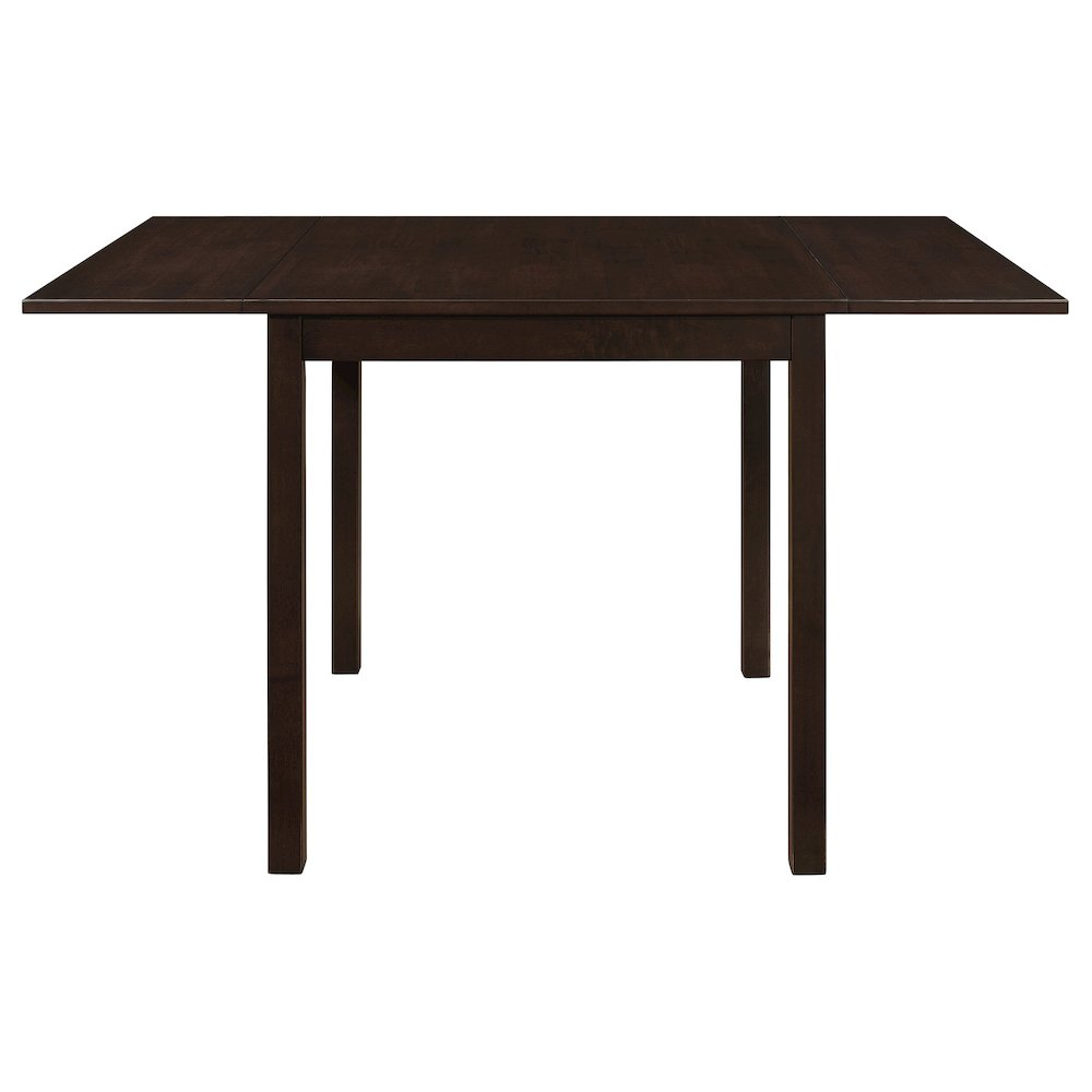 Start2Finish Kelso rectangular 52-inch extension dining table in cappuccino with extended leaves and sleek wood finish.