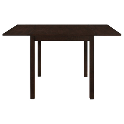 Start2Finish Kelso rectangular 52-inch extension dining table in cappuccino with extended leaves and sleek wood finish.