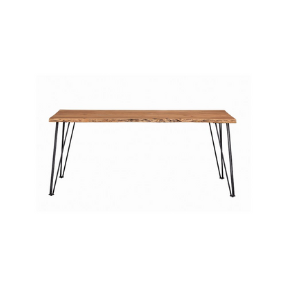 Sherman 71-inch natural acacia live edge dining table by Start2Finish, showcasing a sleek wooden surface with organic edge details.