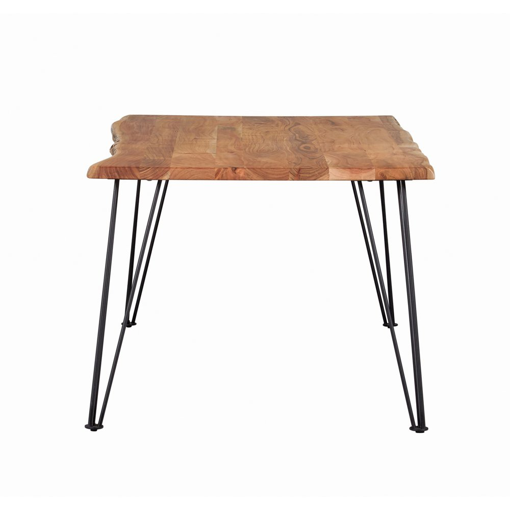 Sherman 71-inch natural acacia live edge dining table by Start2Finish, showcasing a smooth wooden surface with live edge details.