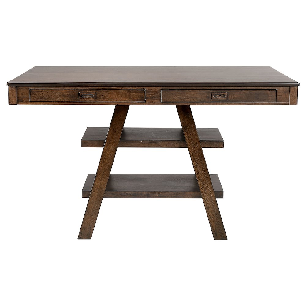 Start2Finish Dewey 5-piece rectangular walnut dining table set with matching chairs, showcasing a modern wood dining furniture set.