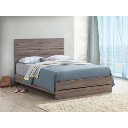 Start2Finish Brantford Wood Queen Panel Bed in Barrel Oak with a classic wood finish and elegant panel design.