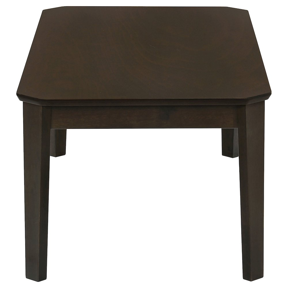 Start2Finish Amaro 3-piece dark brown coffee and end table set with sleek tabletops and sturdy legs, ideal for living room decor.