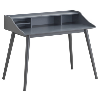 Grey Percy 45-inch 4-compartment writing desk by Start2Finish with spacious compartments and modern furniture design