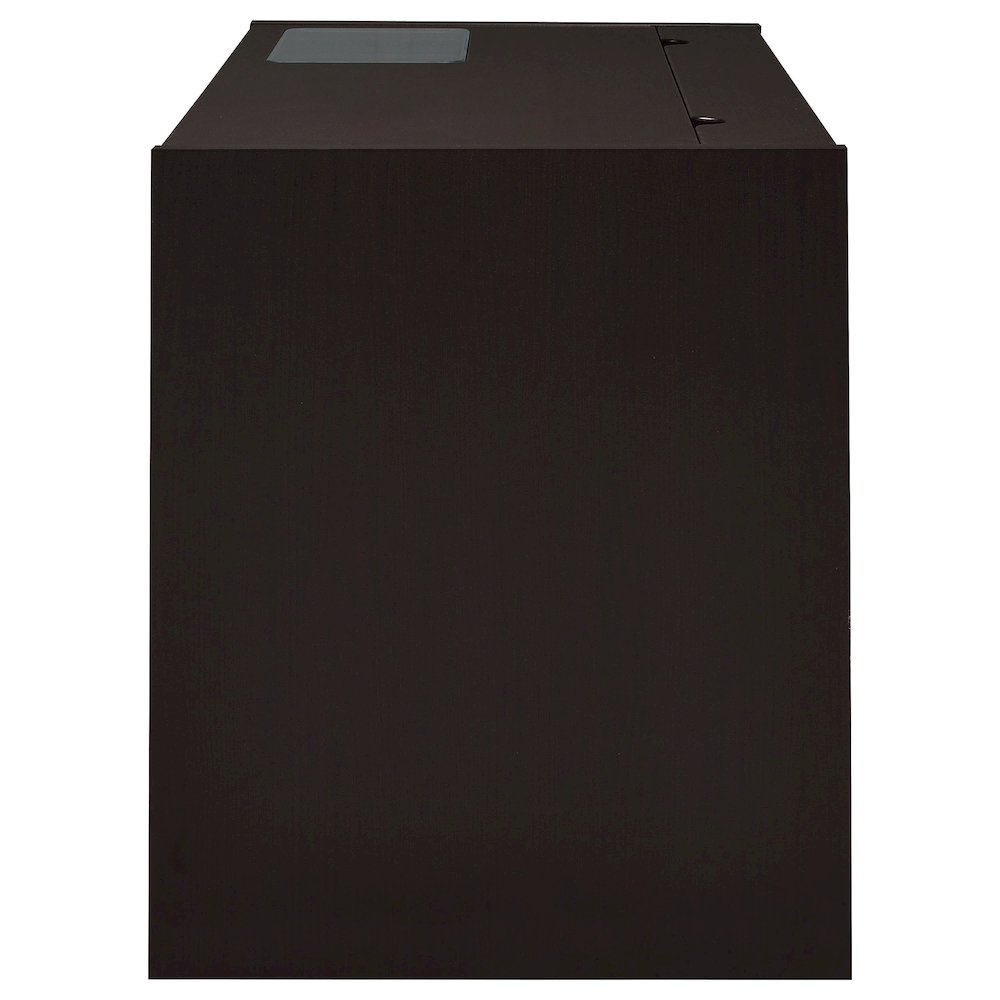 Start2Finish Halston 47-inch office desk with two drawers and cabinet in cappuccino finish, showcasing its sleek wood design and storage space.