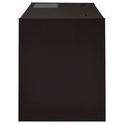 Start2Finish Halston 47-inch office desk with two drawers and cabinet in cappuccino finish, showcasing its sleek wood design and storage space.