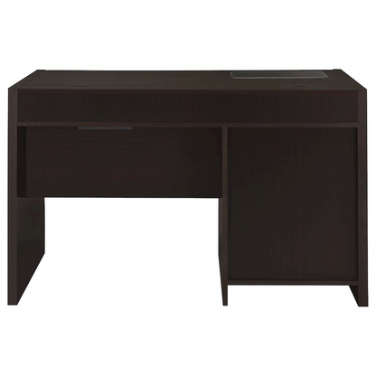 Start2Finish Halston 47-inch office desk with two drawers and cabinet in cappuccino finish, showcasing a modern furniture design.