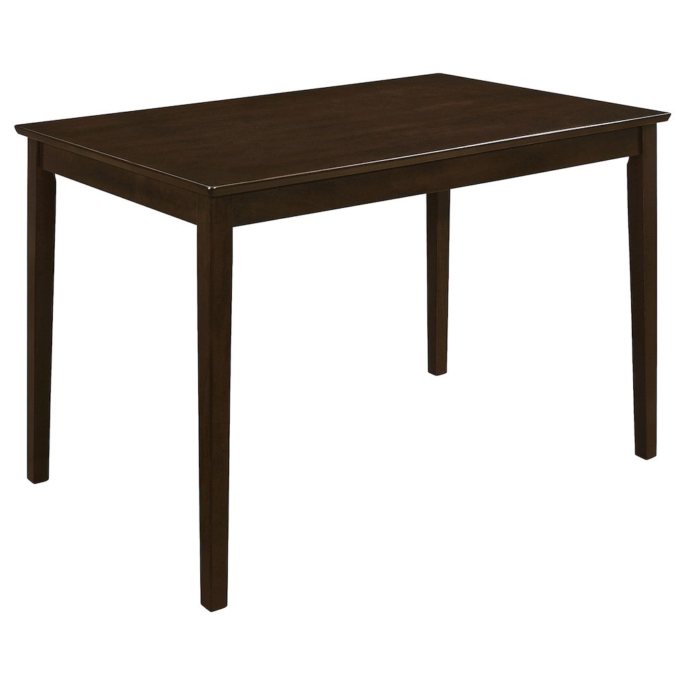 Start2Finish Guillen 5-piece rectangular dining table set in cappuccino with matching chairs and sleek wooden finish.