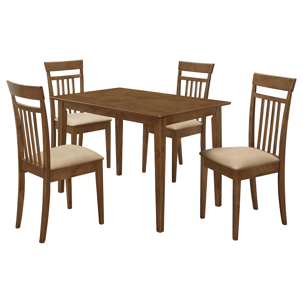 Start2Finish Robles 5-piece rectangular dining table set in chestnut wood with matching chairs and table top.