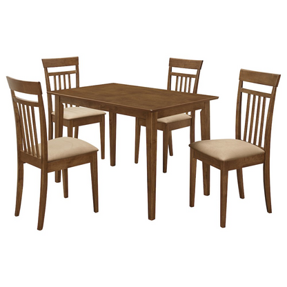Start2Finish Robles 5-piece rectangular dining table set in chestnut wood with matching chairs and table top.
