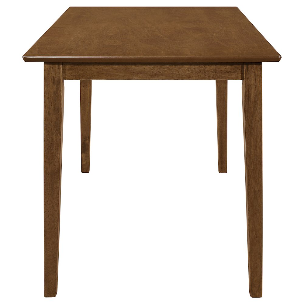 Robles 5-piece rectangular dining table set in chestnut wood with matching chairs, designed for a modern dining room.