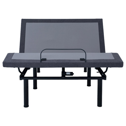 Start2Finish Negan twin extra long adjustable bed base in grey and black with control panel and sturdy frame.