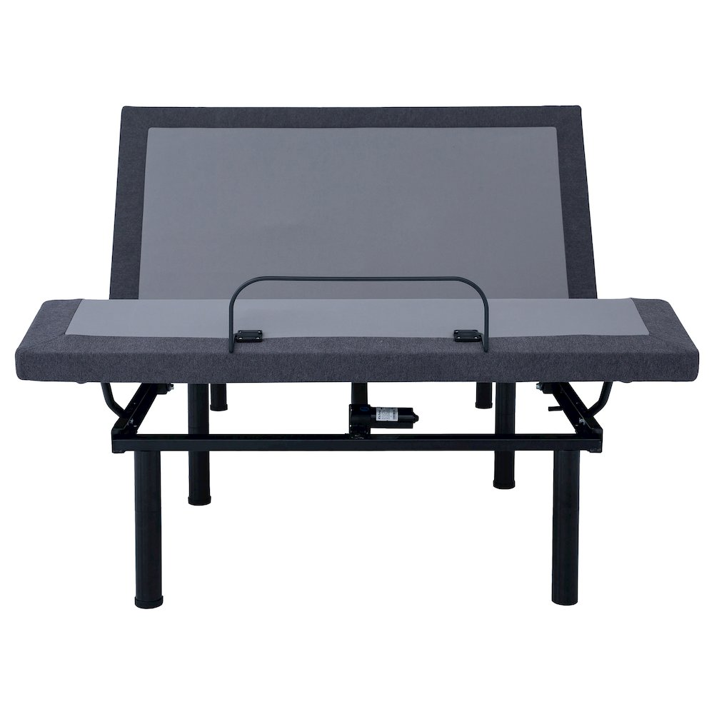 Clara Queen adjustable bed base in grey and black with control panel, designed for customizable comfort and support.
