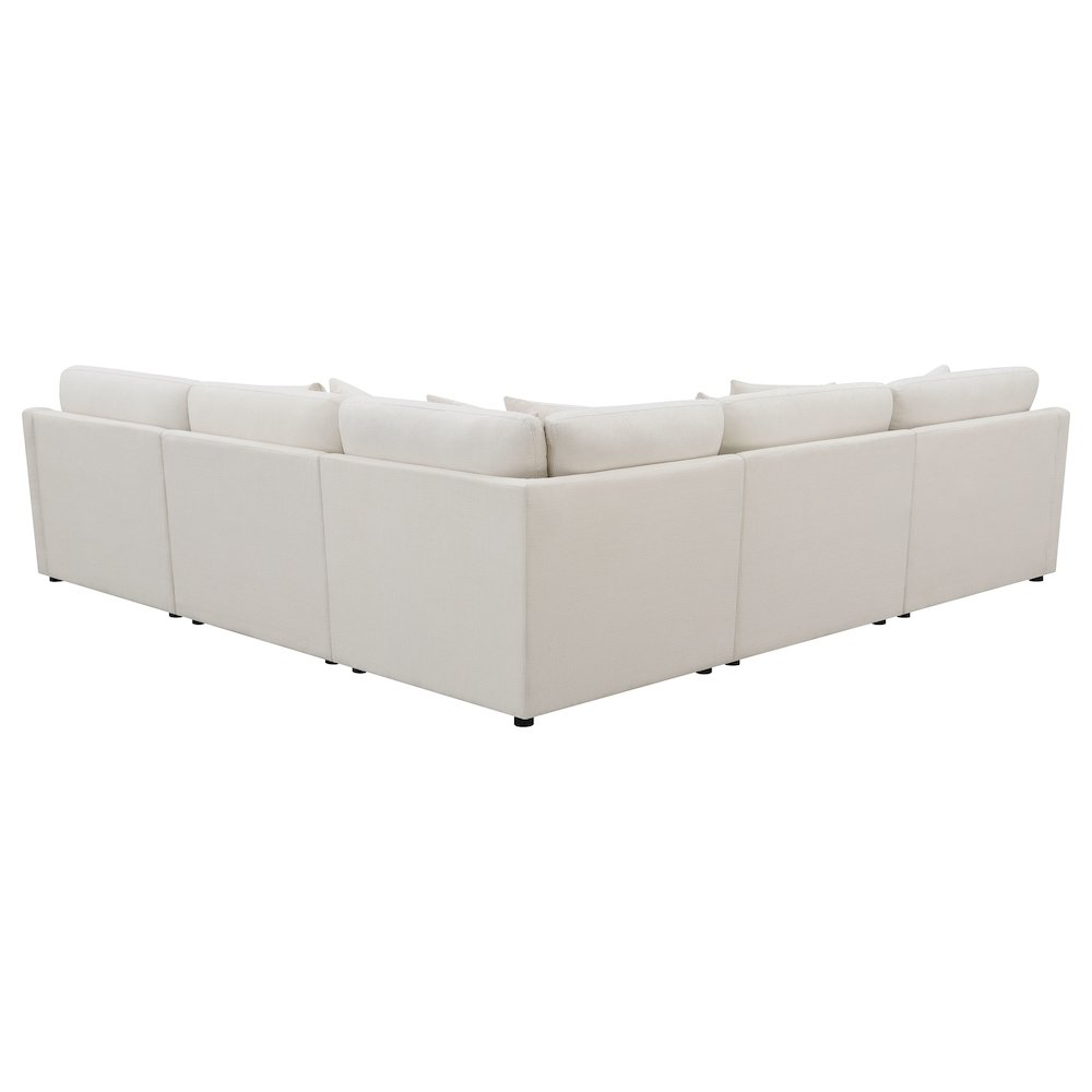 Ivory Hobson 6-piece upholstered modular sectional sofa by Start2Finish, showing plush cushions and modern furniture design.