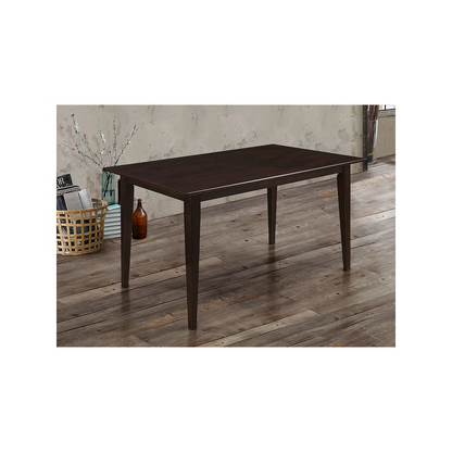Start2Finish Gabriel rectangular 59-inch wood dining table in cappuccino finish with smooth surface and sturdy legs.