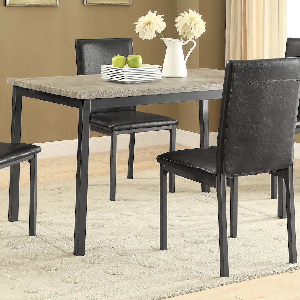 Start2Finish Garza 48-inch rectangular grey composite wood dining table with sleek modern design and sturdy construction.