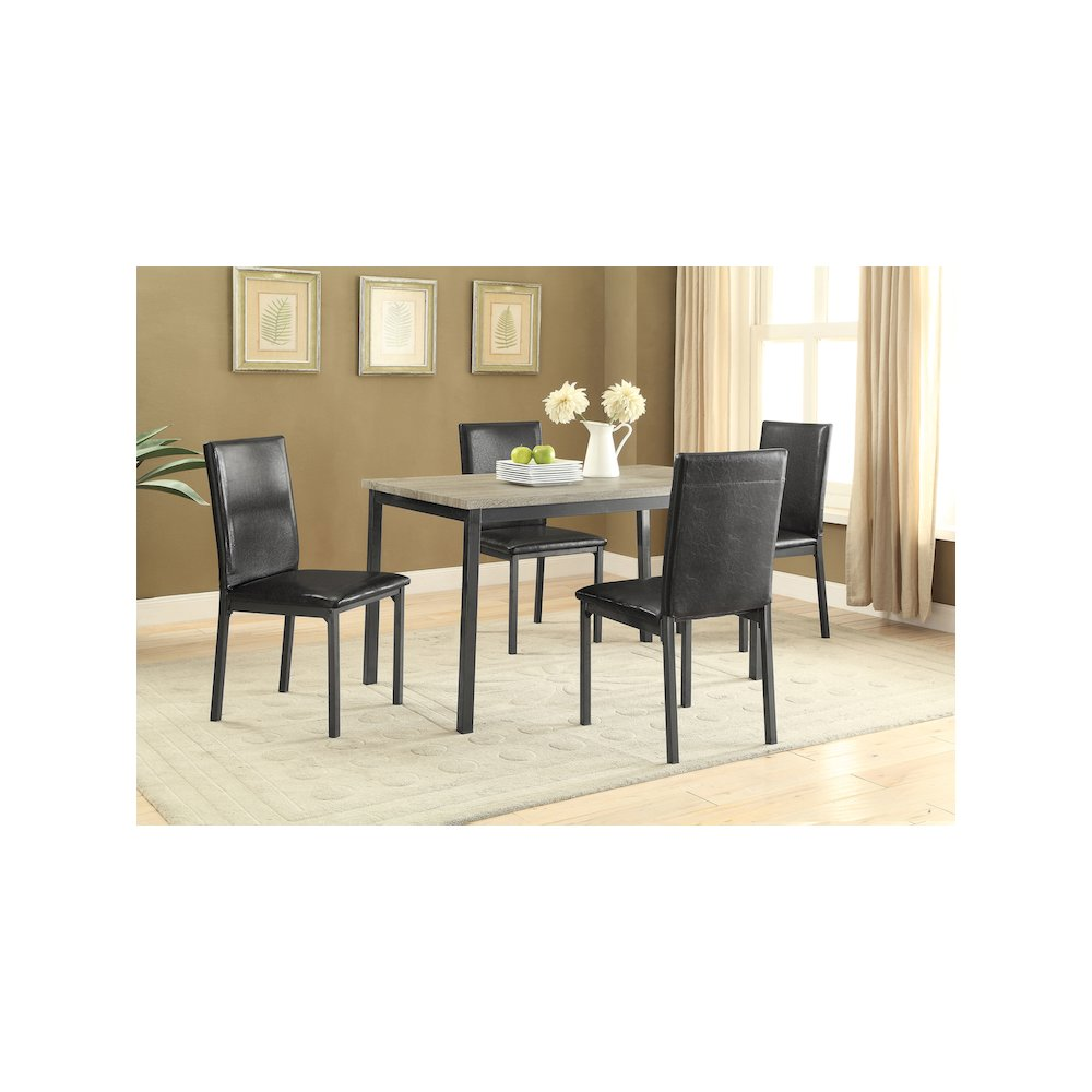 Grey Garza rectangular 48-inch composite wood dining table by Start2Finish, shown with a smooth tabletop and sturdy legs.