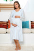 Burgundy Artemis Shopymommy 55103 elegance lace sleeves maternity and nursing nightgown, soft sleepwear with lace detailing.