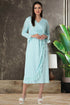 Burgundy Artemis Shopymommy 5522 Guipure double-breasted maternity and nursing nightgown with lace details and comfortable fit.
