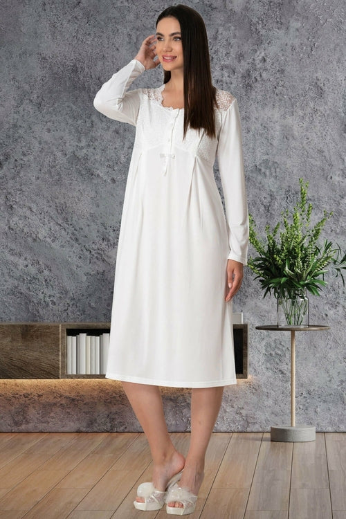Burgundy Artemis Shopymommy 5525 lace maternity and nursing nightgown, soft and comfortable lingerie for new mothers.