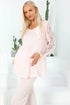 Burgundy Artemis Shopymommy 55303 Elegance Lace Sleeves maternity and nursing pajamas, soft pink sleepwear with lace details.