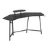 Black Start2Finish gaming desk with shelf and accessory holders, showing a spacious workspace and organized gaming setup.