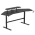 Start2Finish black gaming desk with built-in shelves and accessory holder, featuring a spacious surface and organized storage.