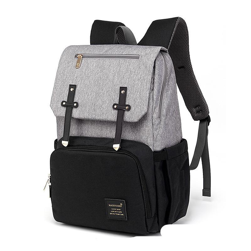 Maroon Asteria Oxford multifunctional mummy backpack with multiple compartments, designed for comfort and organization.