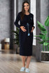 Navy blue Burgundy Artemis Shopymommy 5539 breastfeeding maternity nightgown, soft and comfortable nursing lingerie for new moms.