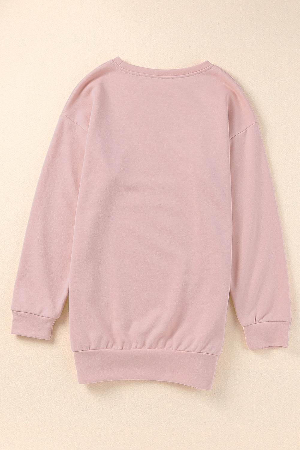Pink Harlequin Daisy crew neck sweatshirt with slit buttons, casual bath and beauty loungewear, soft and comfortable for relaxed wear.