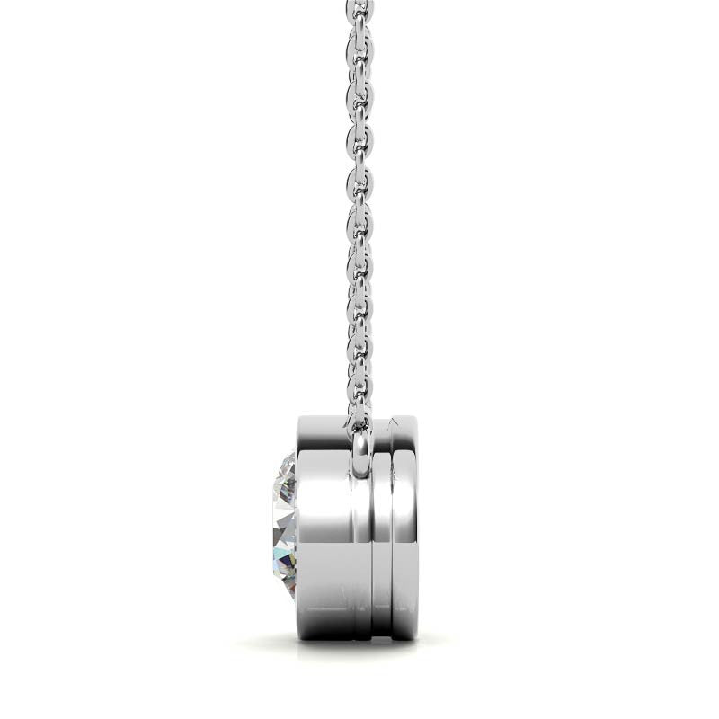 Start2Finish 2.00 CTW AGI Certified Round Brilliant Lab Grown Diamond Bezel Pendant in 14K white or yellow gold.