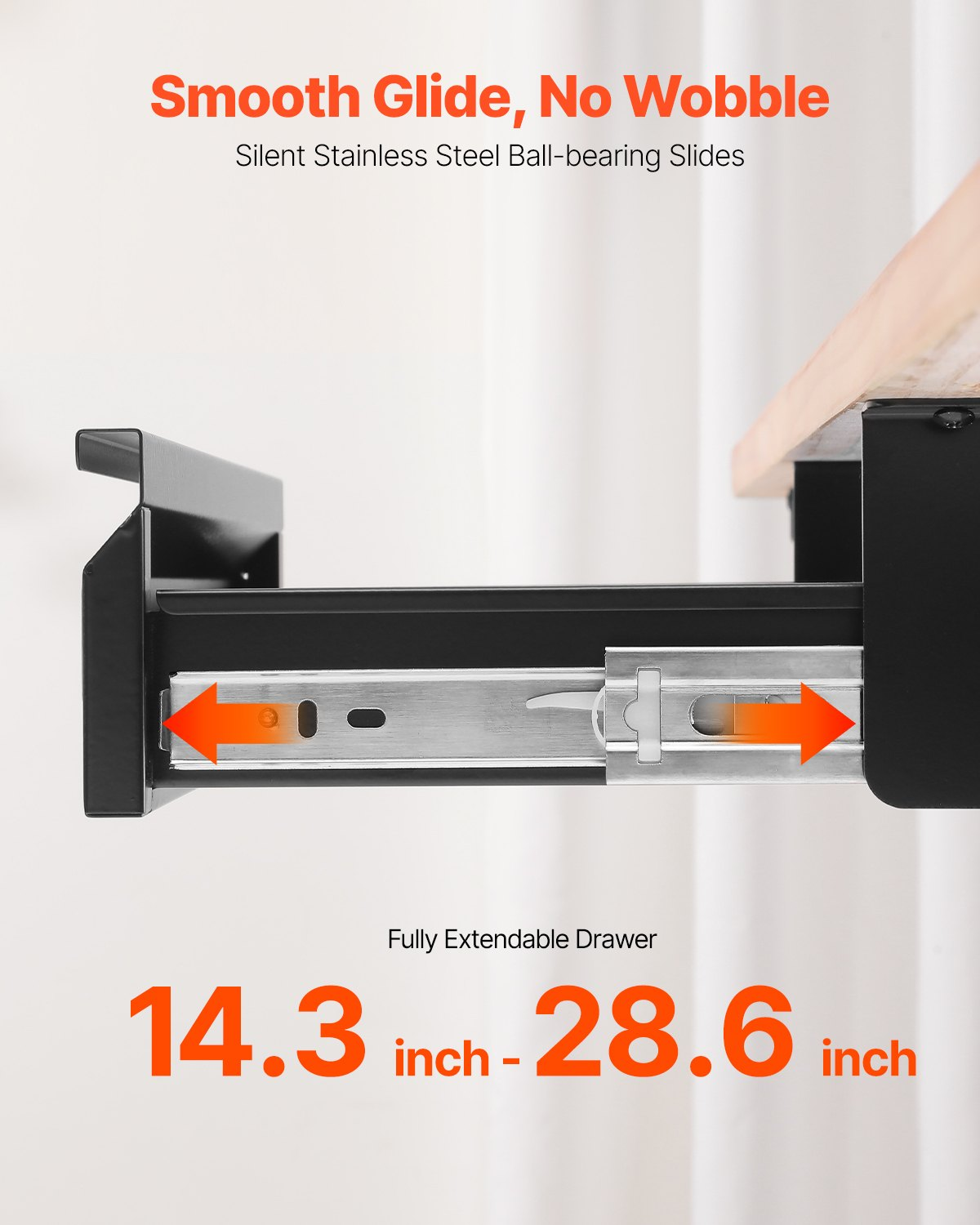 Under desk mounted pull-out drawer by Start2Finish, 16-inch wide hidden desktop storage organizer with pencil drawer for office or home.