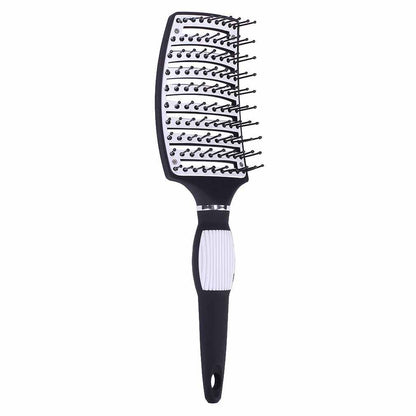 Maroon Asteria fluffy large curved wide-tooth anti-slip hair comb for gentle detangling and comfortable styling.