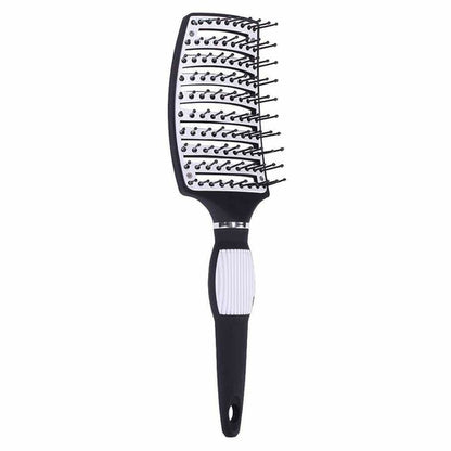 Maroon Asteria fluffy large curved wide-tooth anti-slip hair comb with ergonomic design and soft bristles for gentle detangling.