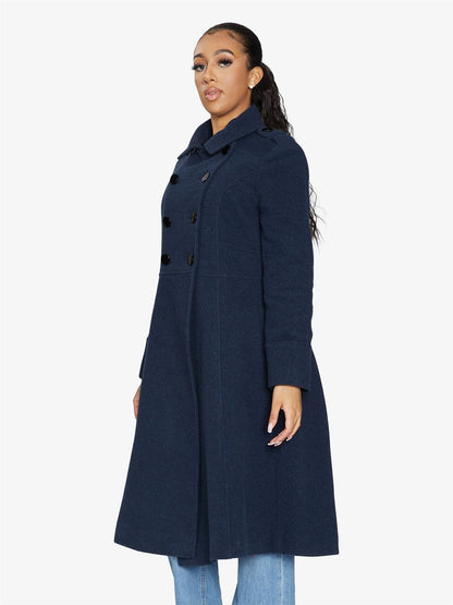 Rose Eleusis pre-order A-Line double-breasted coat, stylish outerwear with tailored fit and classic design, shown in the image.